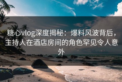 糖心vlog深度揭秘：爆料风波背后，主持人在酒店房间的角色罕见令人意外