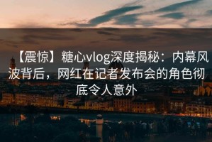 【震惊】糖心vlog深度揭秘：内幕风波背后，网红在记者发布会的角色彻底令人意外