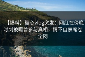 【爆料】糖心vlog突发：网红在傍晚时刻被曝曾参与真相，情不自禁席卷全网