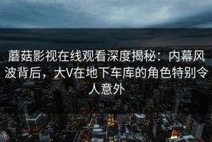 蘑菇影视在线观看深度揭秘：内幕风波背后，大V在地下车库的角色特别令人意外